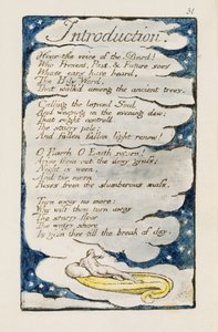 「はじめに」、「無垢と経験の歌」（ベントレーコピーL）1789-94（ペンとトイレでレリーフエッチング）のプレート31（ベントレー30） 作： William Blake